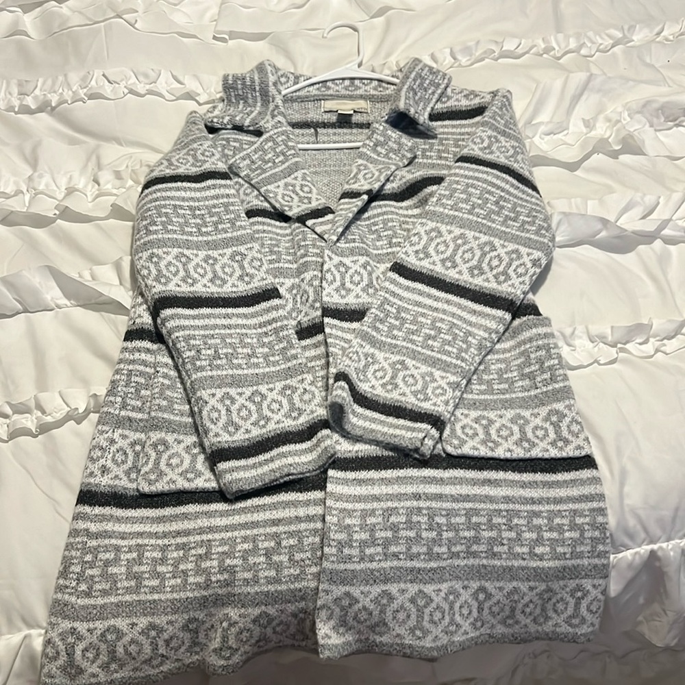 Size M light  Great, Black and White Cardigan. Great condition never worn